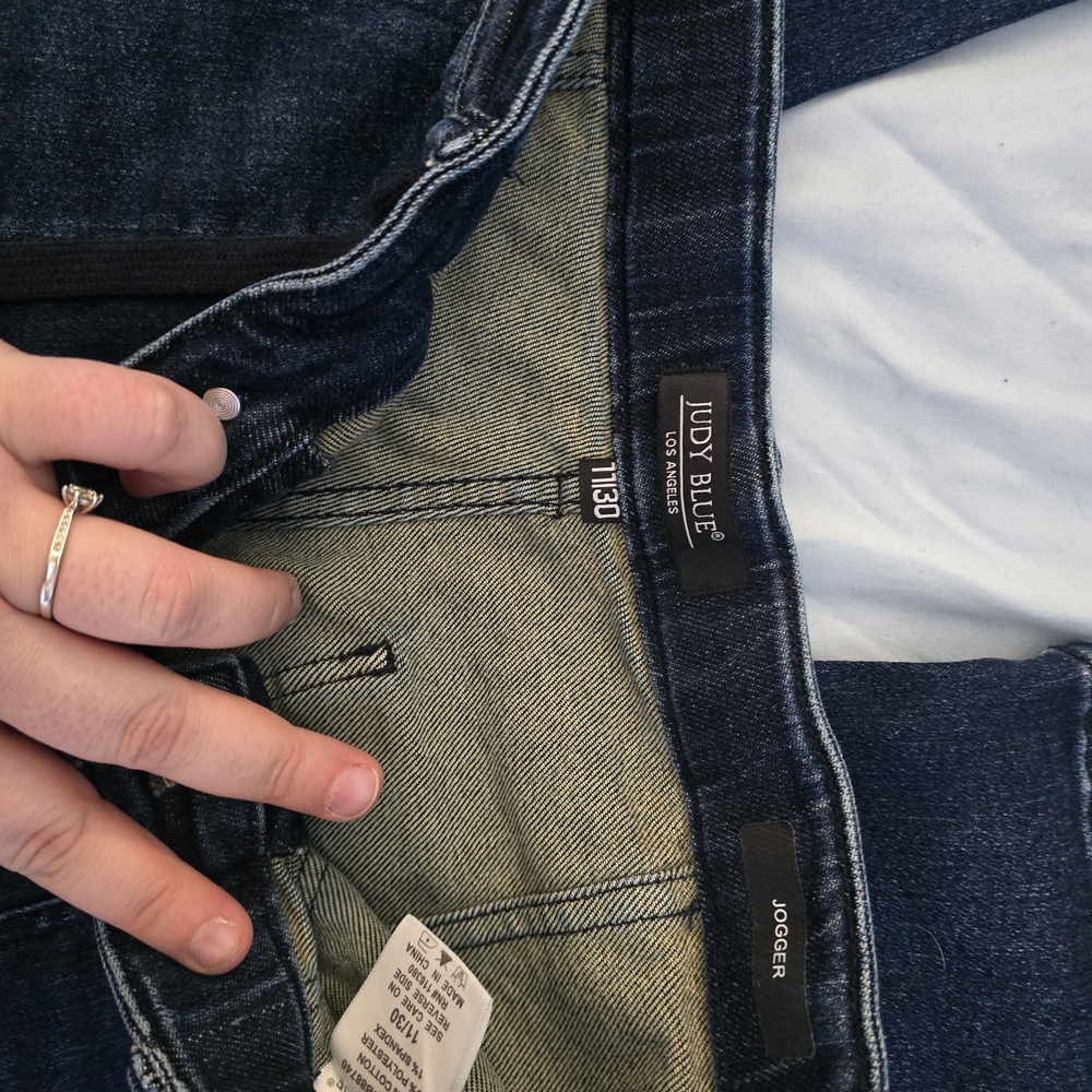 Judy Blue Womens Dark Blue Jogger Jeans